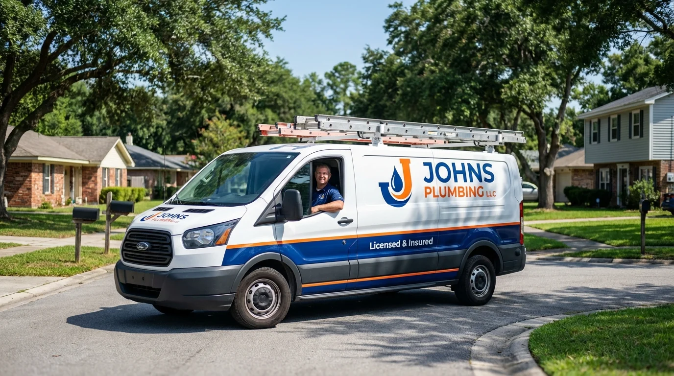 Johns Plumbing LLC service van in Pilot Mountain, NC
