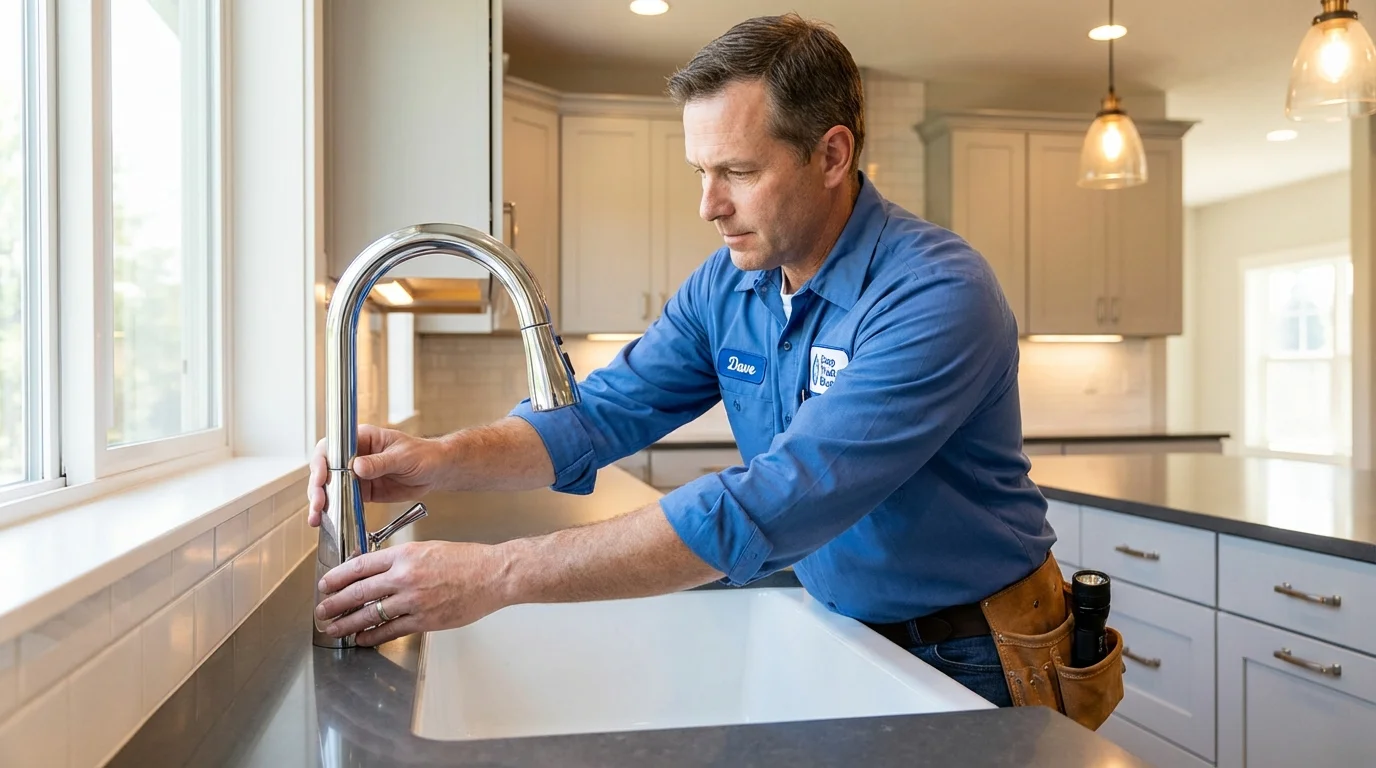 Kitchen faucet installation by Johns Plumbing LLC in Pilot Mountain